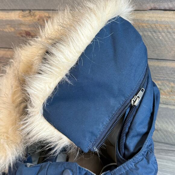 LL Bean Baxter State Parka Size XL Reg Goose Down Hooded Rugged Outdoor Blue - Picture 14 of 16